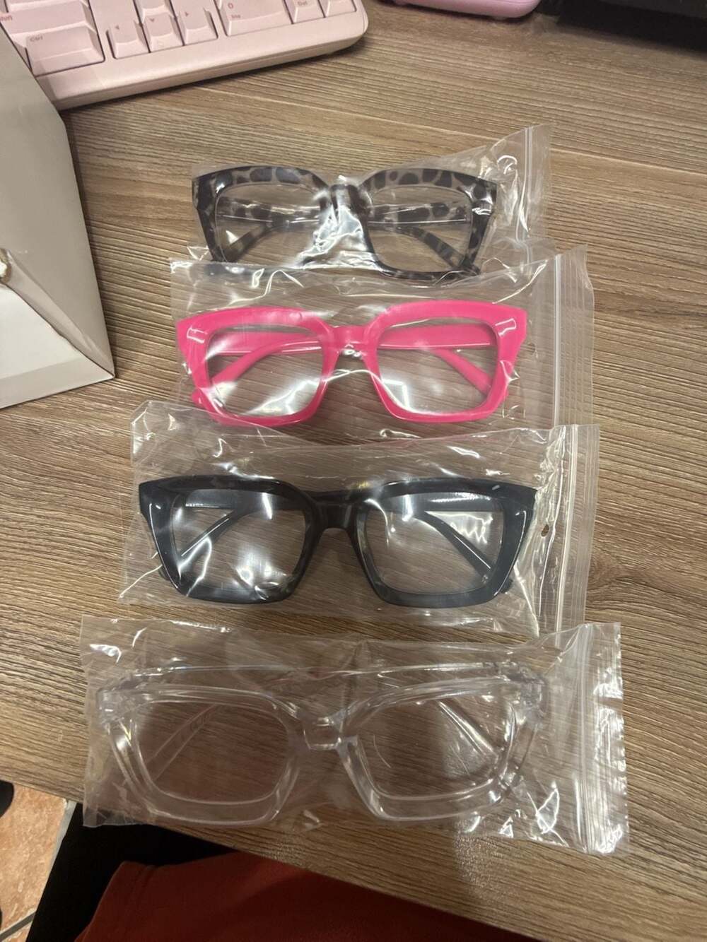 Fairmarry Oversized Square Blue Light Blocking Glasses Set 4-Pack